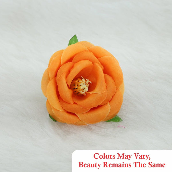 Fabric Rose Artificial flowers D02 (50pcs/pkt) (Bright Orange) AF002C13