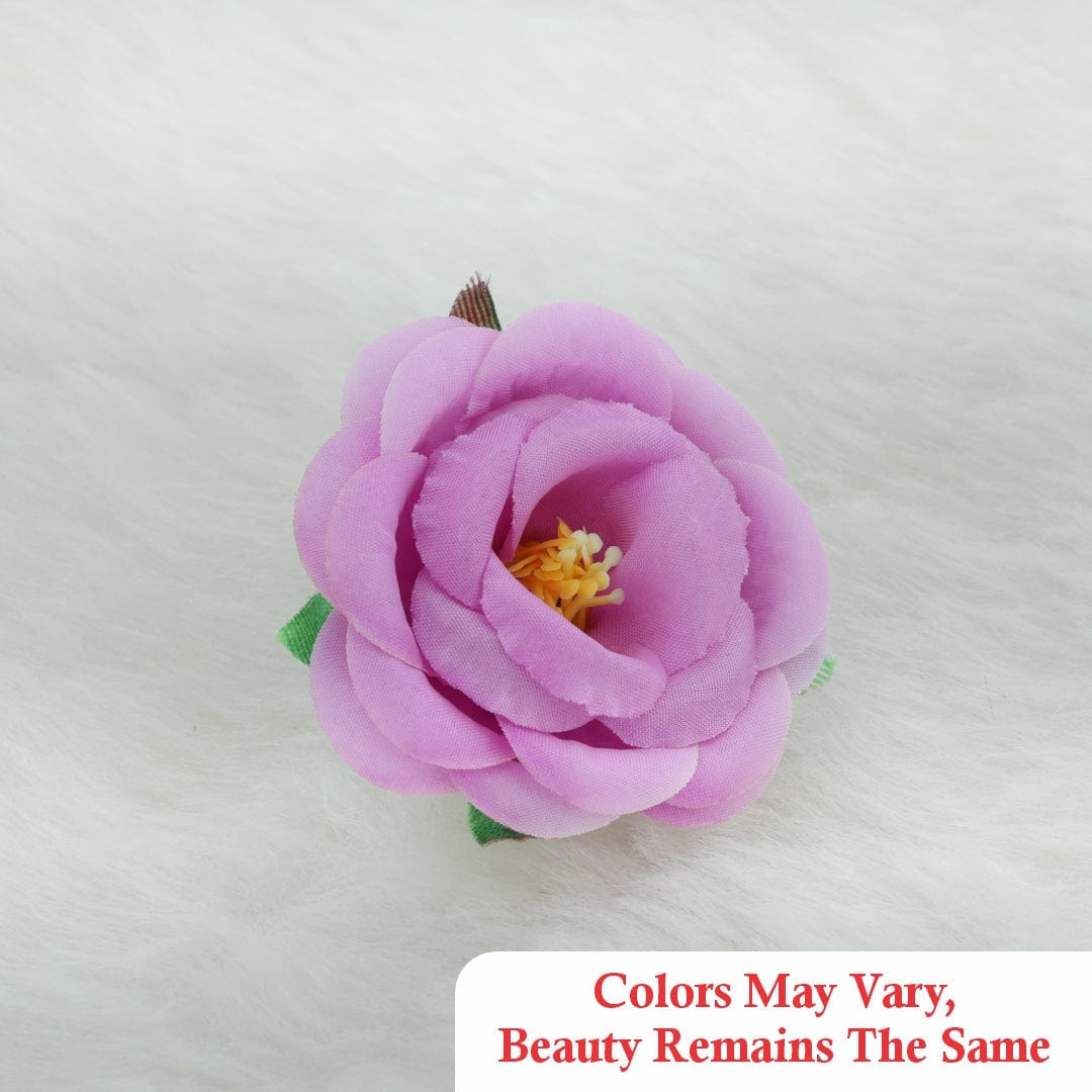 Crafteria Pinkish Purple Fabric Rose Artificial flowers D02