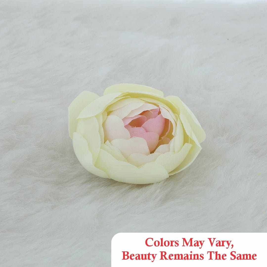 Crafteria Ivory White / Soft Baby Pink Big Peony Artificial flowers D04