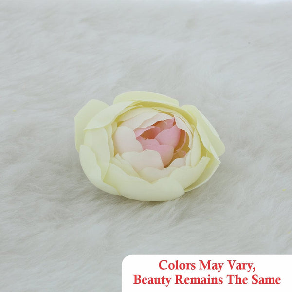 Big Peony Artificial flowers D04 (50pcs/pkt) (Ivory White / Soft Baby Pink) AF004C07