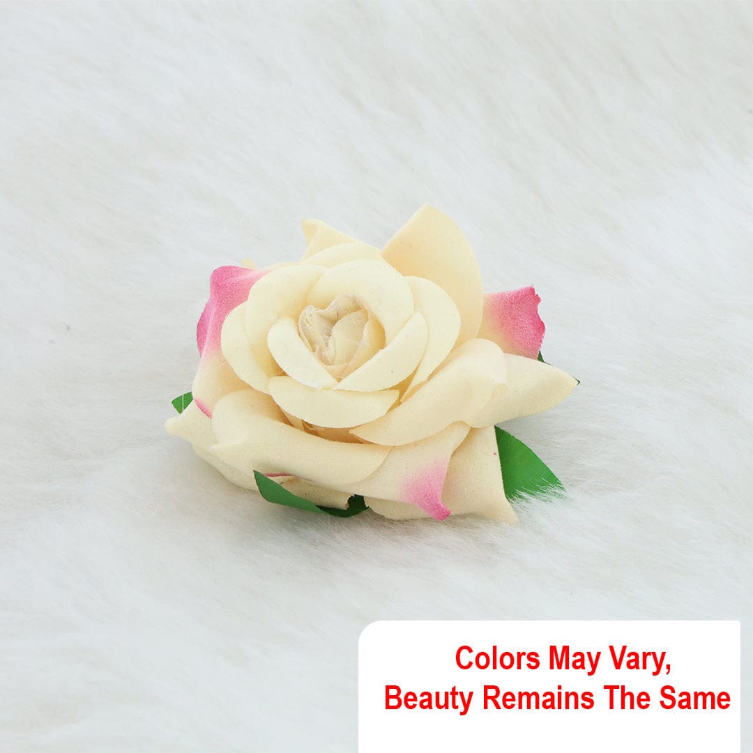 Crafteria Lemon Yellow Velvet Rose Artificial flowers D06