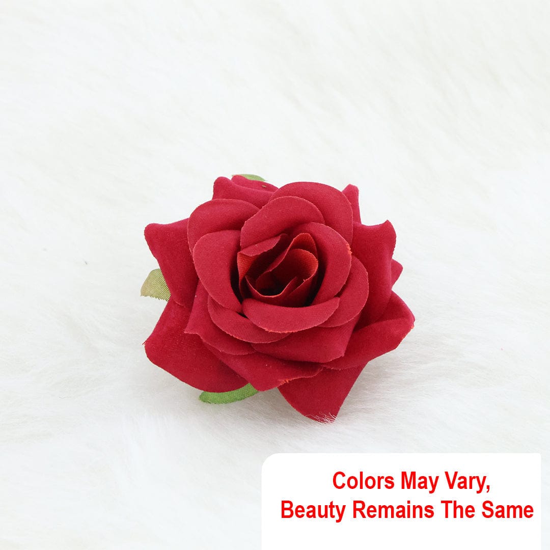 Crafteria Maroon Velvet Rose Artificial flowers D06