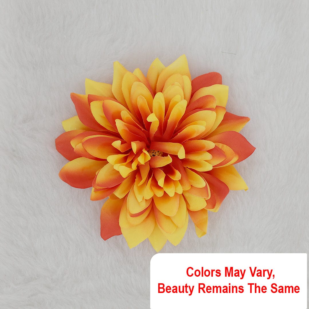 Crafteria Red & Orange Satin Big Artificial flowers D09