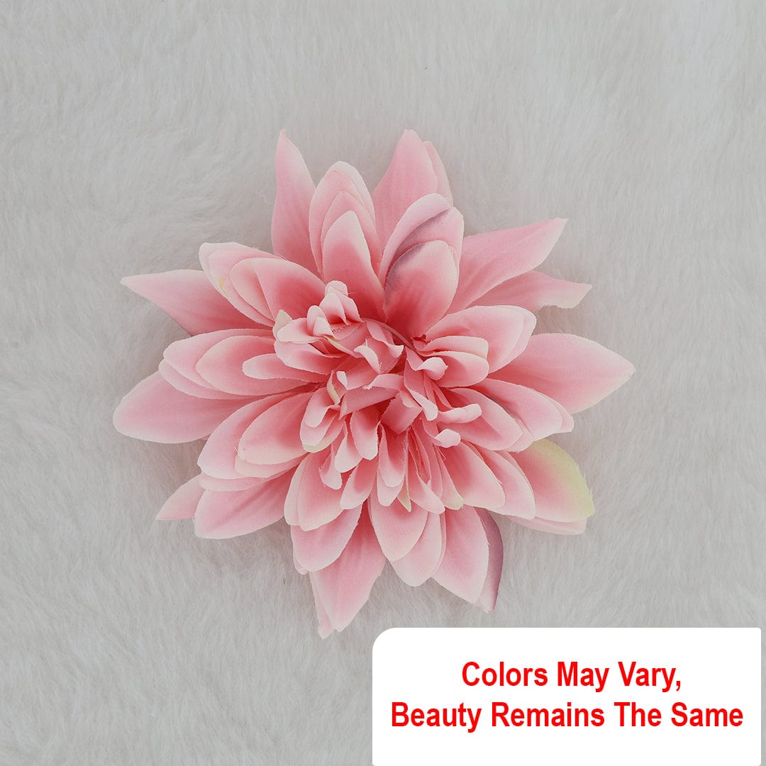 Satin Big Artificial flowers D09 (9pcs/pkt) (Pink & Yellow) AF009C06