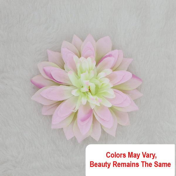 Satin Big Artificial flowers D09 (9pcs/pkt) (Yellow & Pink) AF009C09