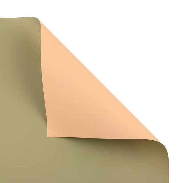 Two Tone Reversible Bouquet Wrapping Paper – Double Sided Matte Floral Wrap Sheets for Gift Packaging, Premium Florist Supplies, DIY Craft Work (Matcha + Deep Champagne) BP014C05