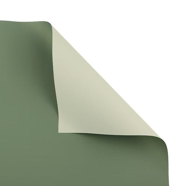 Two Tone Reversible Bouquet Wrapping Paper – Double Sided Matte Floral Wrap Sheets for Gift Packaging, Premium Florist Supplies, DIY Craft Work (Hunter Green+ Light Celadon Green) BP014C17