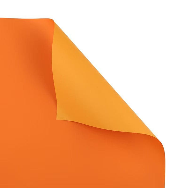 Two Tone Reversible Bouquet Wrapping Paper – Double Sided Matte Floral Wrap Sheets for Gift Packaging, Premium Florist Supplies, DIY Craft Work (Tangerin + Marigold Yellow) BP014C18