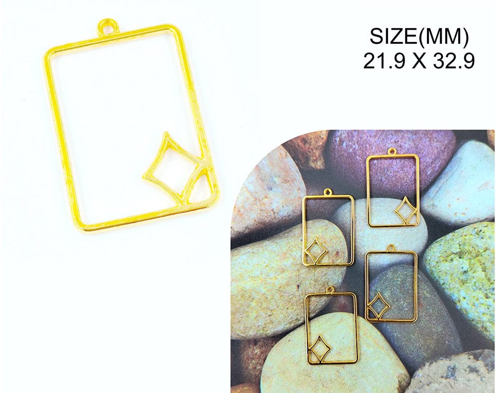 My Store BEZELS GOLD PENDANT FRAME WITH DIAMOND BEZELS BZ090