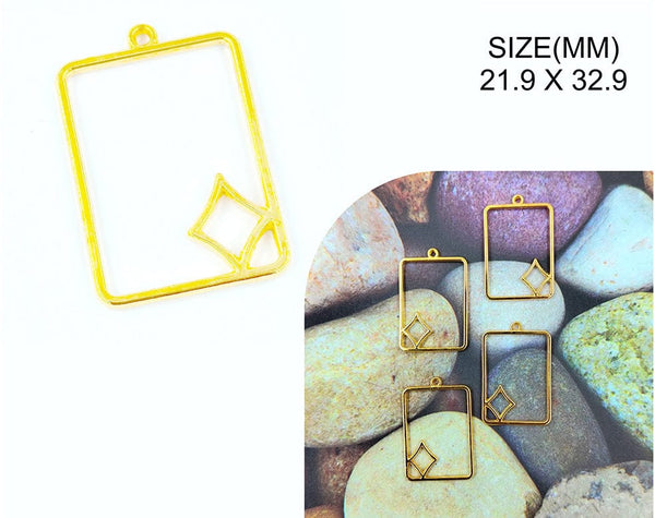 My Store BEZELS GOLD PENDANT FRAME WITH DIAMOND BEZELS BZ090