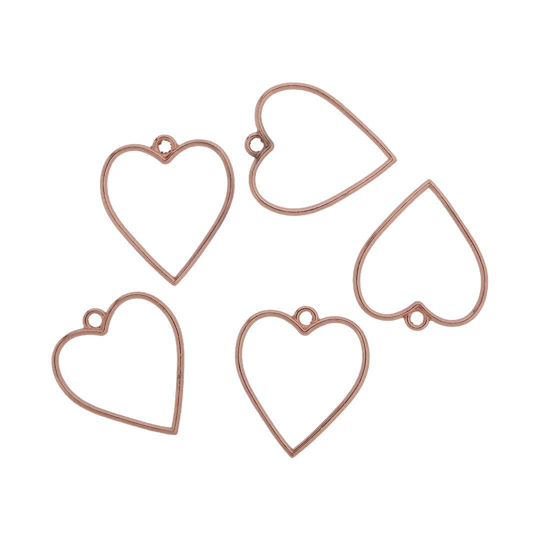 Crafteria Rose Gold 5 In 1 Heart Bezels Set