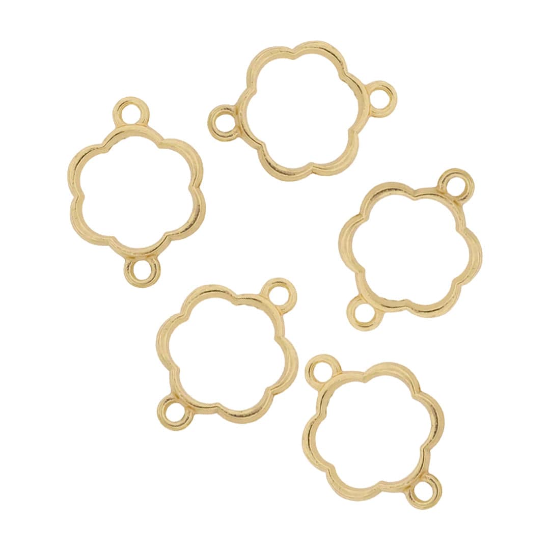 Crafteria 5 In 1 Gold Flower Rakhi Base Bezel Set