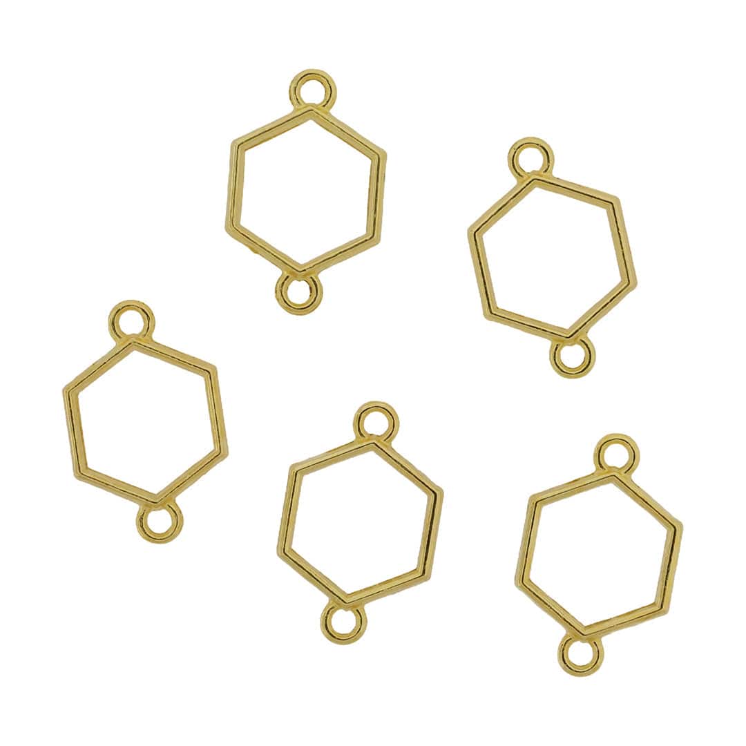 Crafteria 5 In 1 Gold Hexagon Rakhi Base Bezel Set