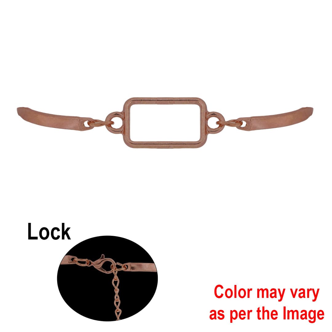 Crafteria Rose Gold 1Pc Rectangle Bracelet Bezels
