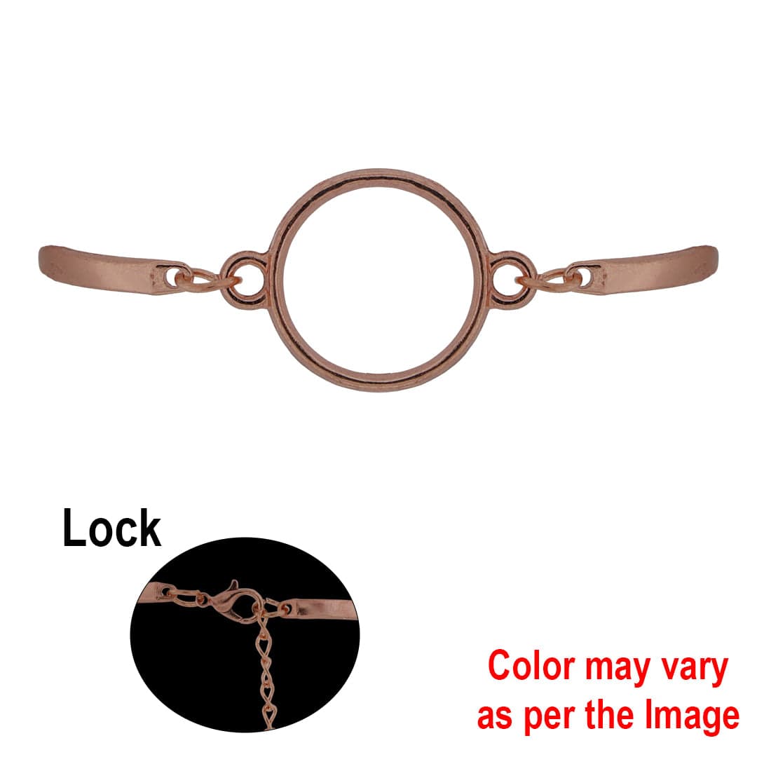 Crafteria Rose Gold 1Pc Round Bracelet Bezels