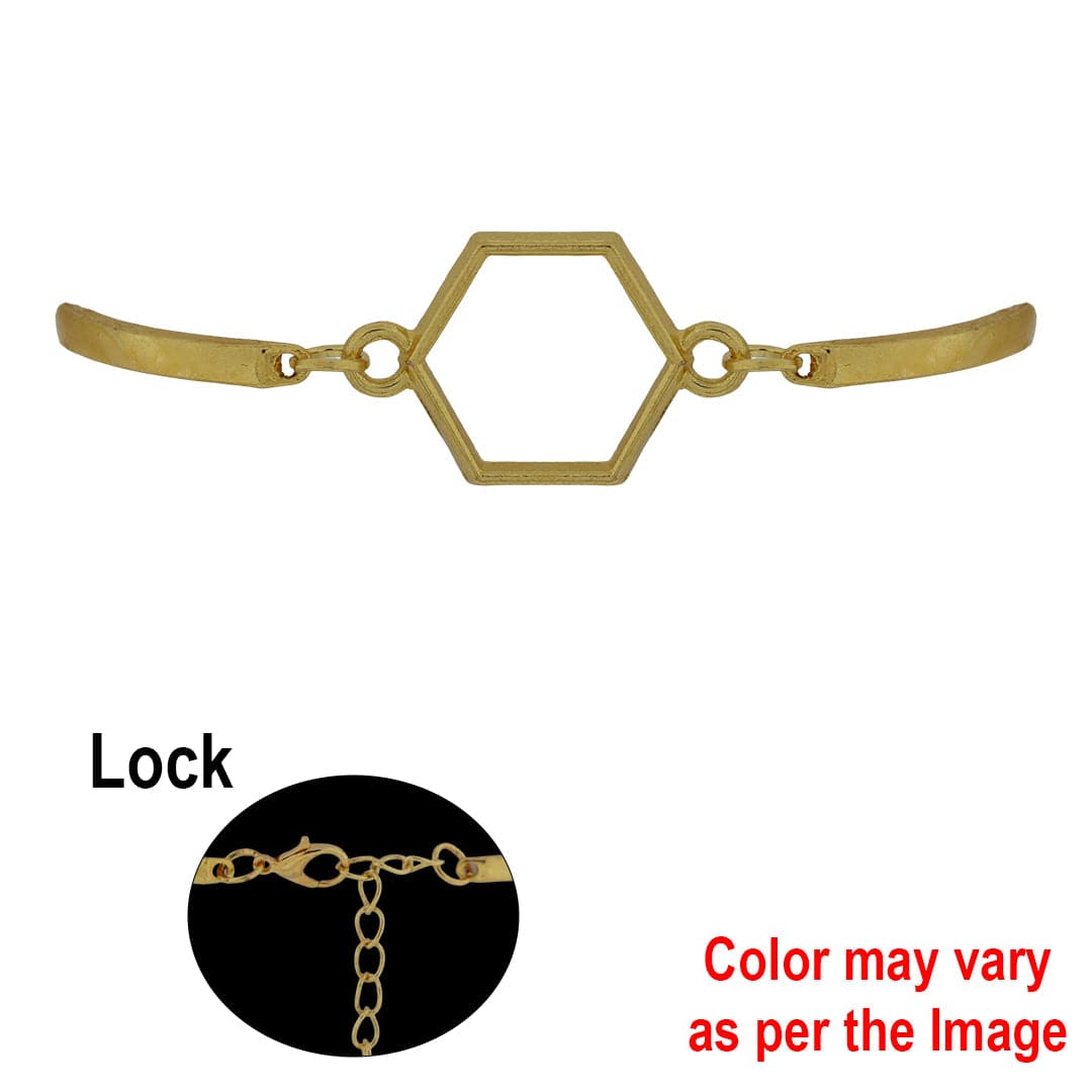 Crafteria Gold 1Pc Hexagon Bracelet Bezels