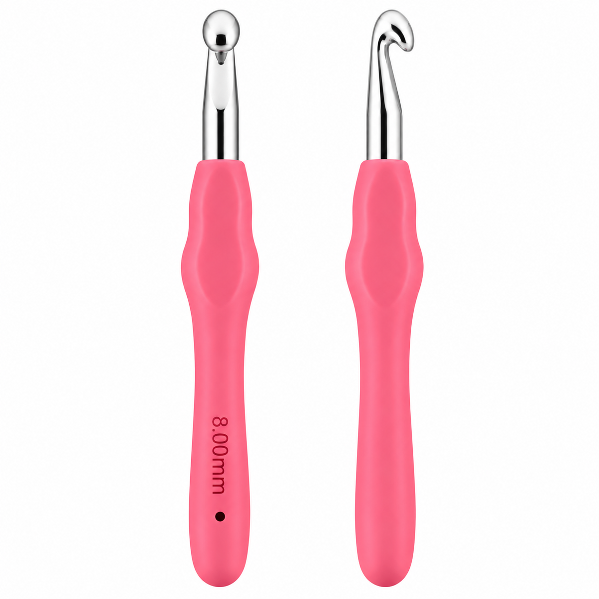 8.0 mm Crochet Hook with Soft Ergonomic Grip Handle – 14 cm, Set of 5 Pieces