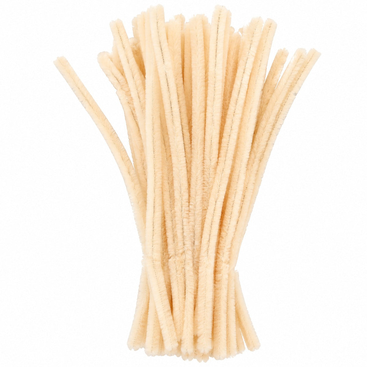 Champagne Ivory Chenille Pipe Cleaners 12MM - Pack of 50 Pcs