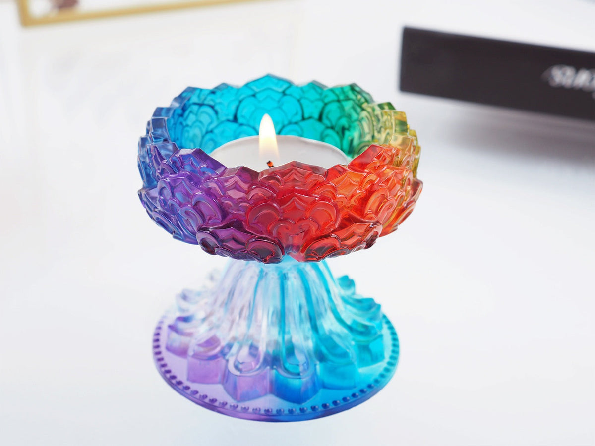 3D Floral Petal Decorative Container Silicone Mould Set – Flower Shaped Jar with Lid Mould