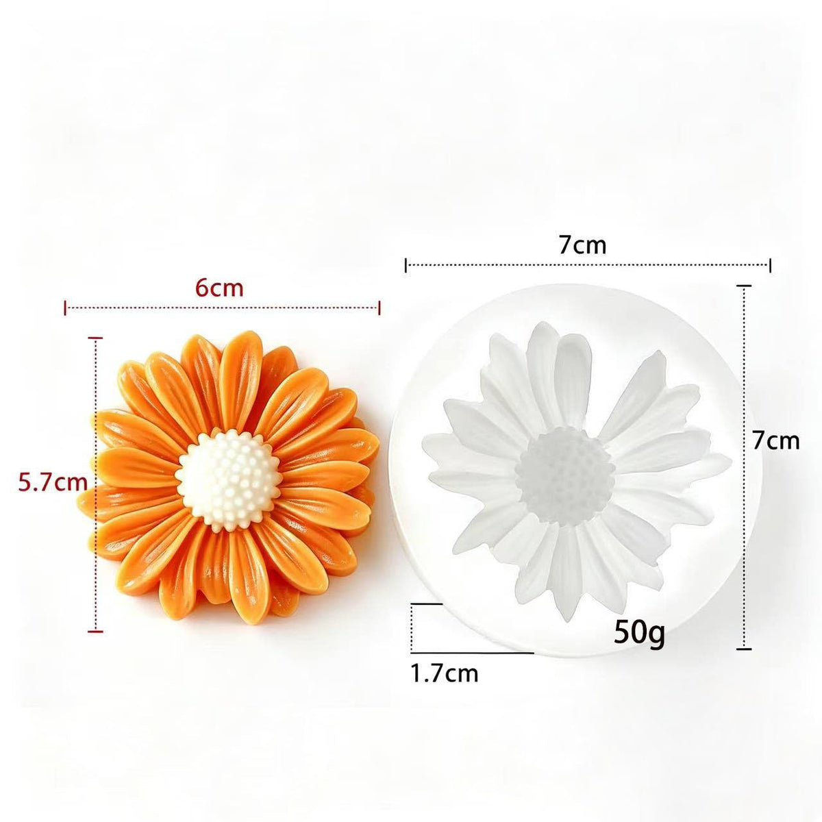 3D Blooming Gerbera Daisy Flower Silicone Mould – Layered Petal Floral Candle Mould