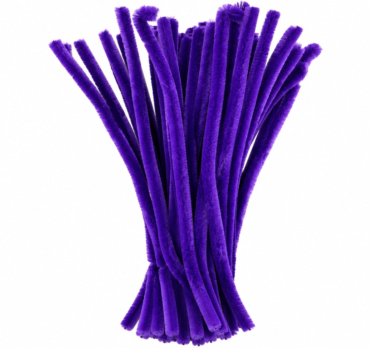 Violet Purple Chenille Pipe Cleaners 12MM - Pack of 50 Pcs