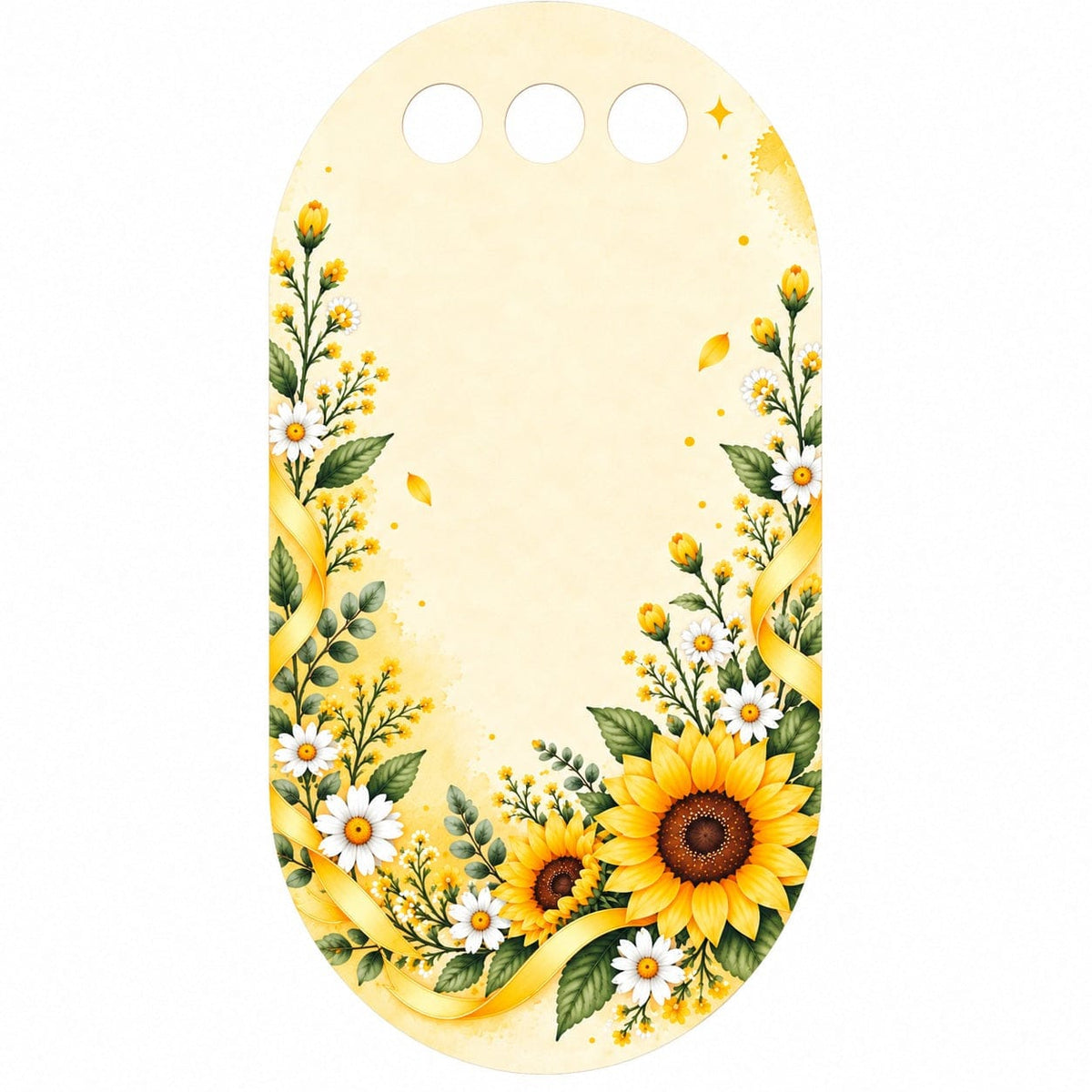 Sunflower Meadow Delight Printed Flower Card with Triple Hanging Holes for DIY Bouquets & Gift Packaging