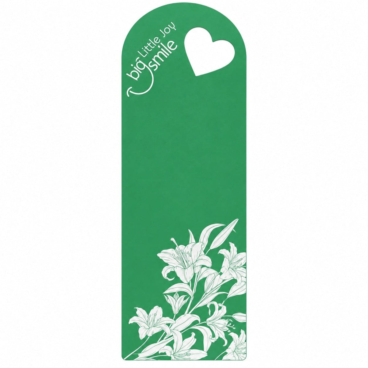 Little Joy Big Smile Botanical Lily Printed Flower Card with Heart Cutout for DIY Bouquets & Gift Packaging