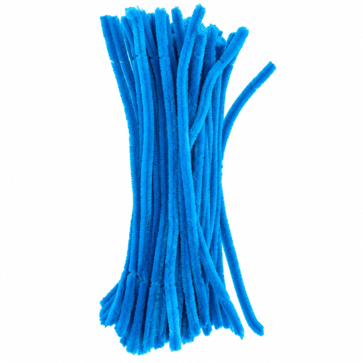 Azure Blue Chenille Pipe Cleaners 12MM - Pack of 50 Pcs
