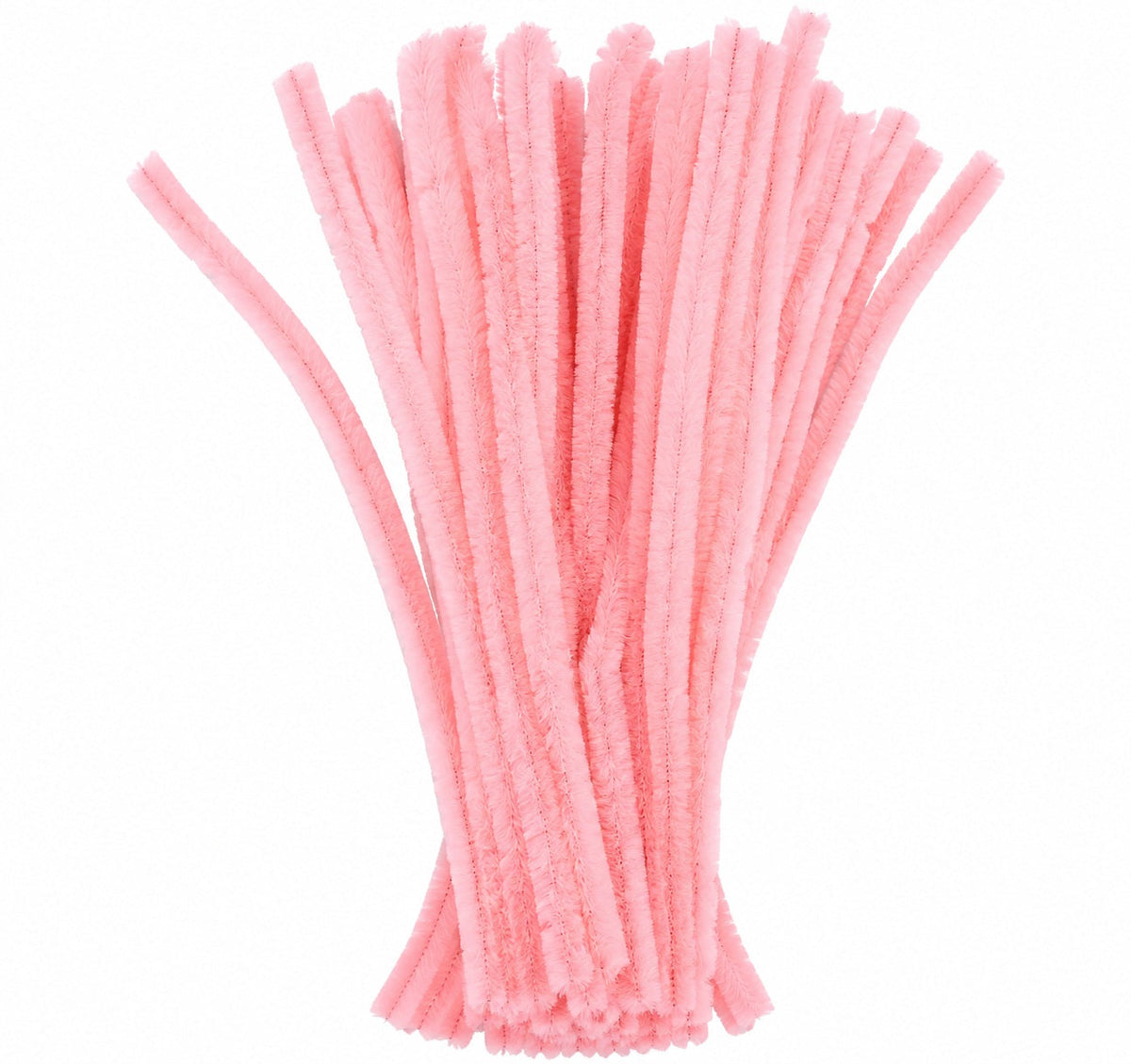 Pastel Pink Chenille Pipe Cleaners 12MM - Pack of 50 Pcs