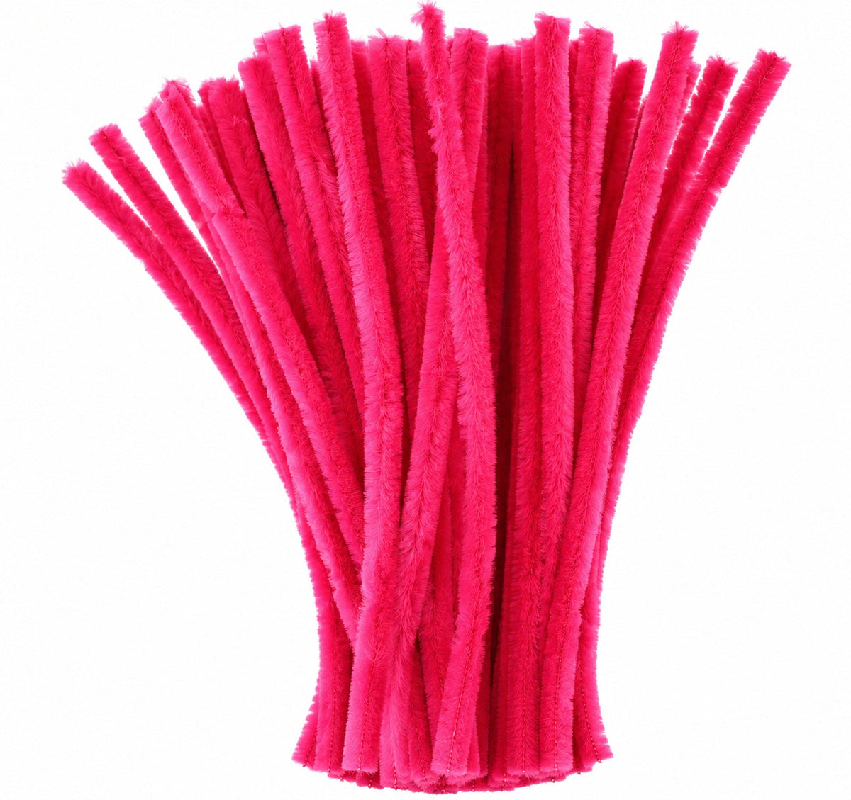 Bubblegum Pink Chenille Pipe Cleaners 12MM - Pack of 50 Pcs