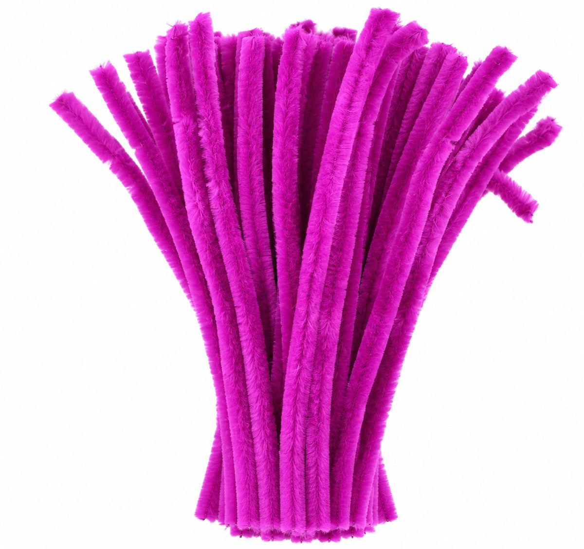 Vibrant Fuchsia Pink Chenille Pipe Cleaners 12MM - Pack of 50 Pcs