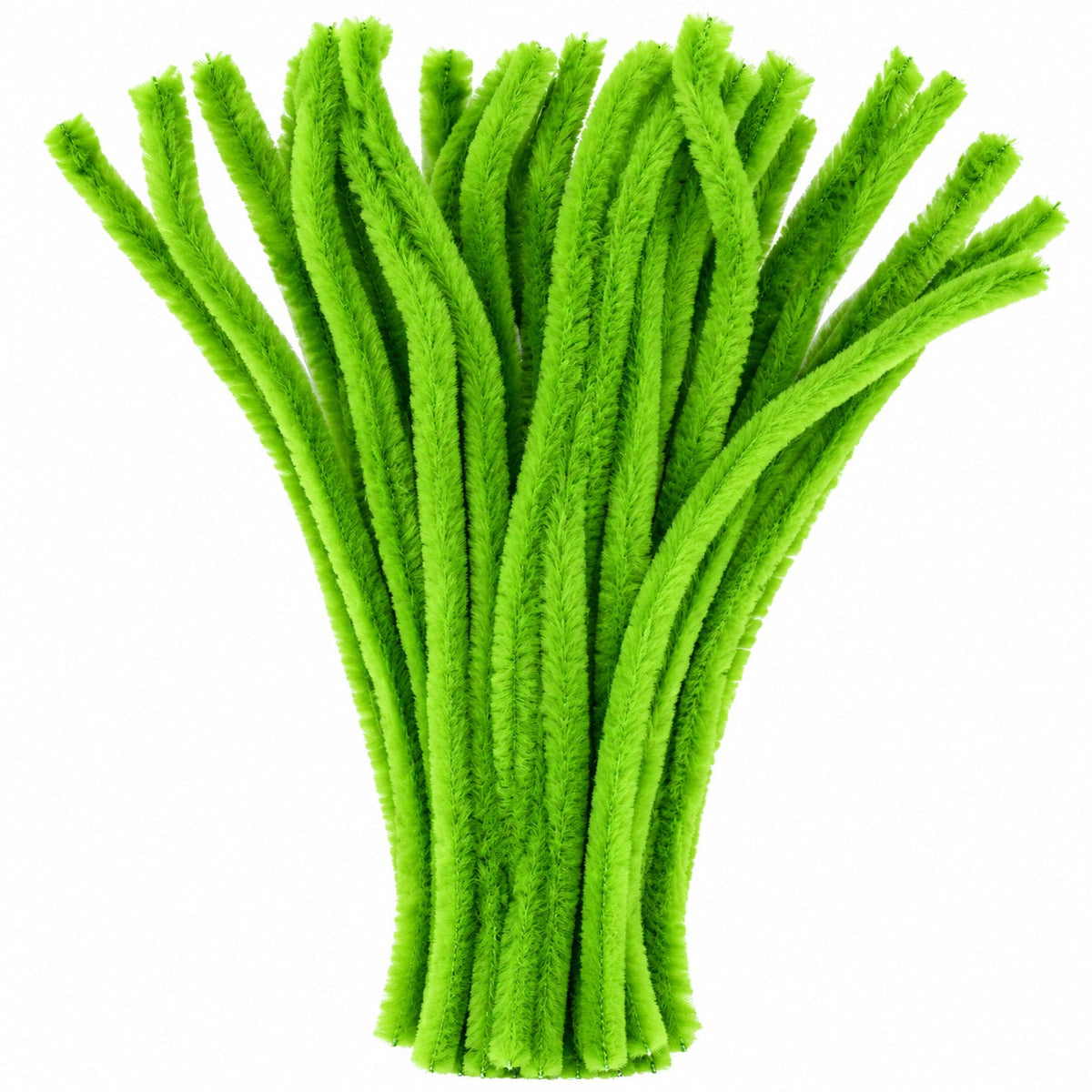 Leaf Green Chenille Pipe Cleaners 12MM -  Pack of 50 Pcs