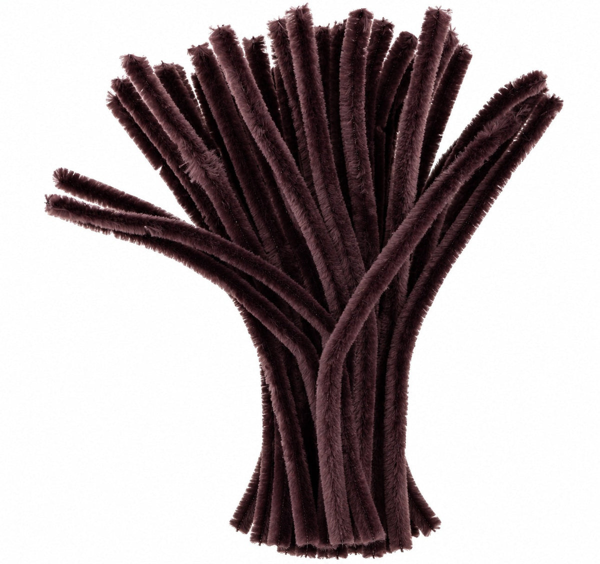 Dark Brown Chenille Pipe Cleaners 12MM - Pack of 50 Pcs