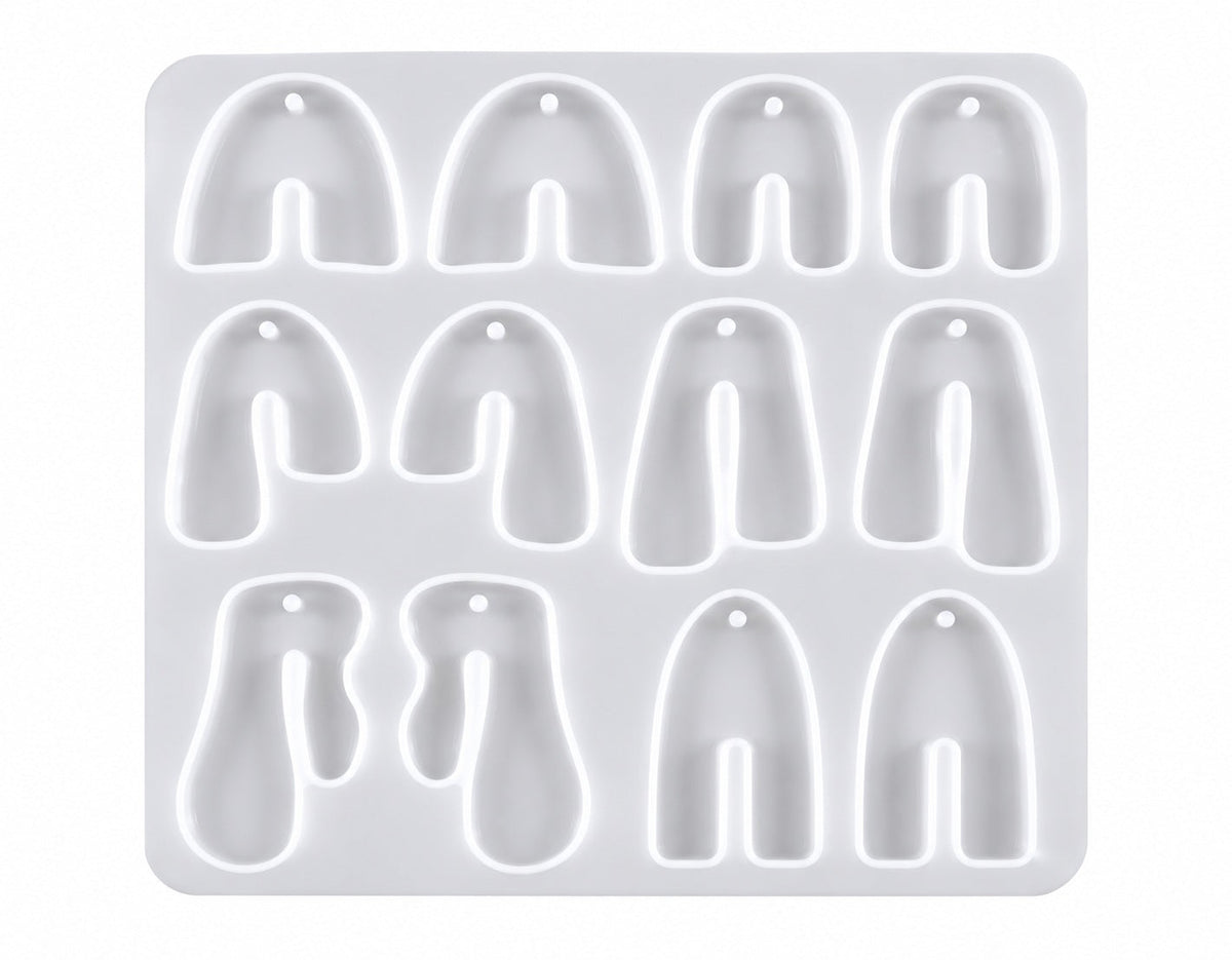 12 Cavity Rainbow Arch Pendant Silicone Mould – DIY Resin Keychain & Jewellery Making Mould