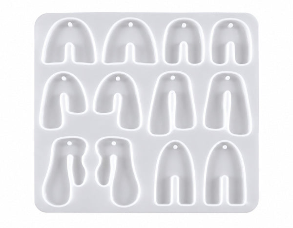 12 Cavity Rainbow Arch Pendant Silicone Mould – DIY Resin Keychain & Jewellery Making Mould