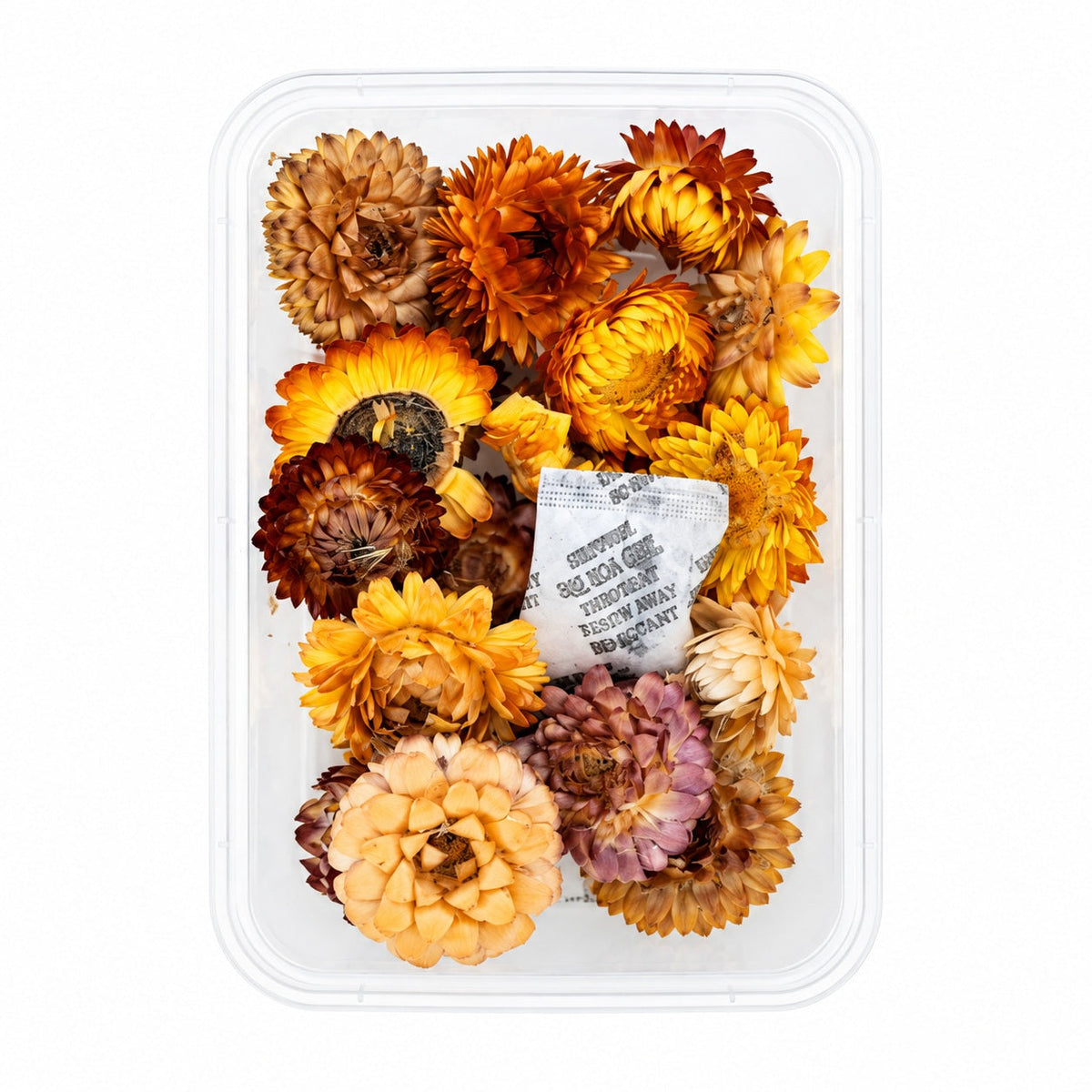 Natural Dried Straw Flowers Yellow & Orange Mix for Resin Art, Candle Decoration, Floral Arrangements & DIY Crafts