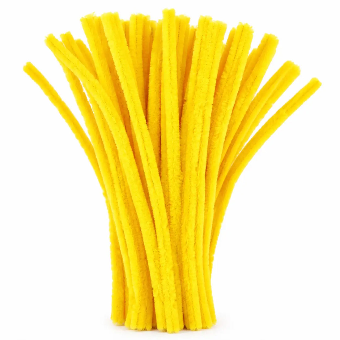 Golden Yellow Chenille Pipe Cleaners 12MM - Pack of 50 Pcs