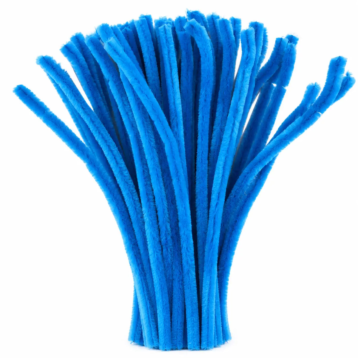Electric Blue Chenille Pipe Cleaners 12MM - Pack of 50 Pcs