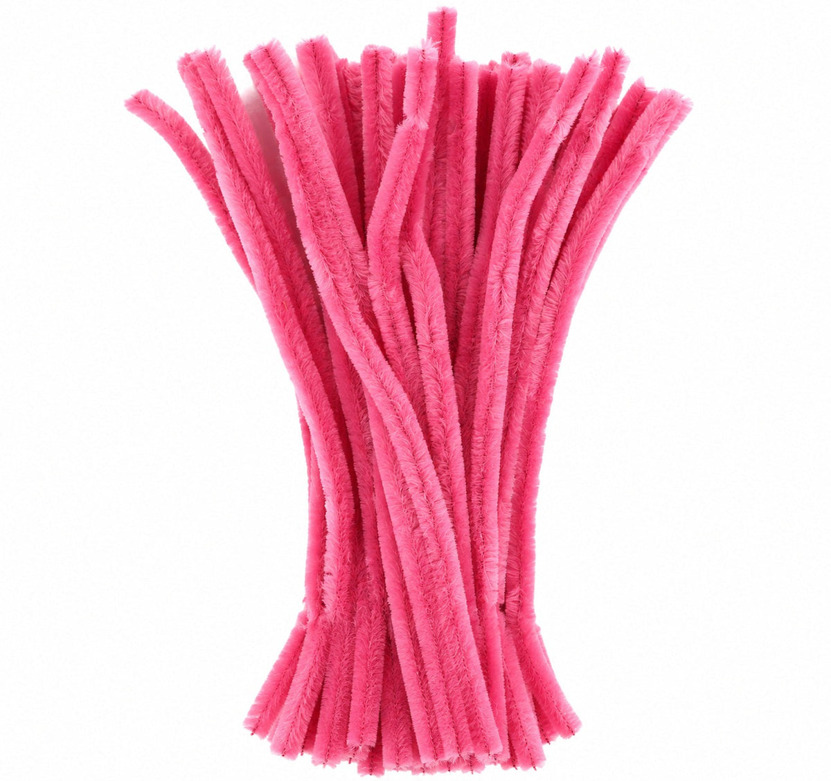 Rose Pink Chenille Pipe Cleaners 12MM - Rose Pink  Pack of 50 Pcs
