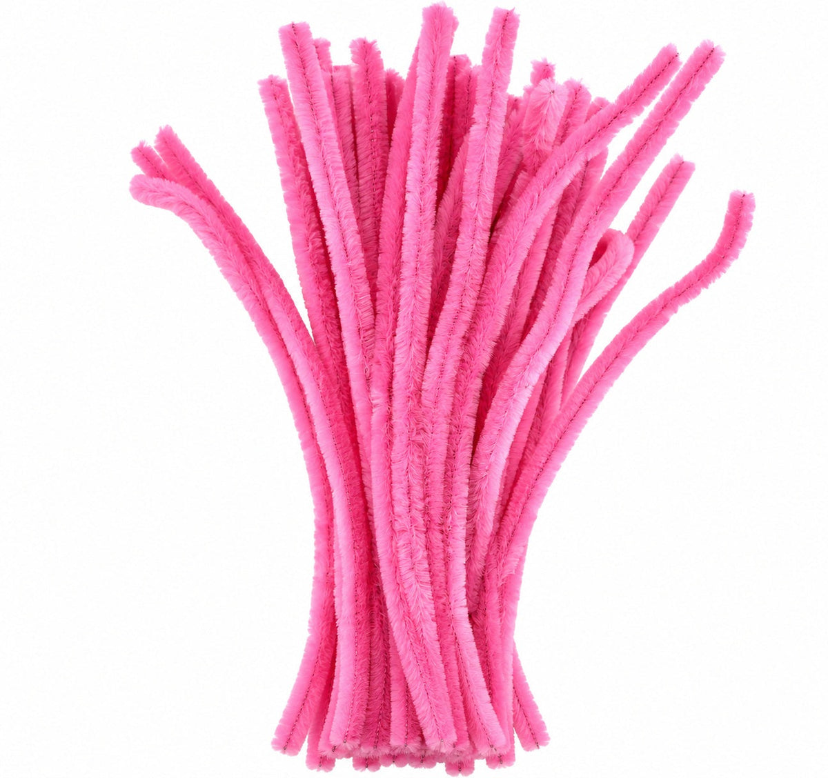 Pink Chenille Pipe Cleaners 12MM - Pack of 50 Pcs