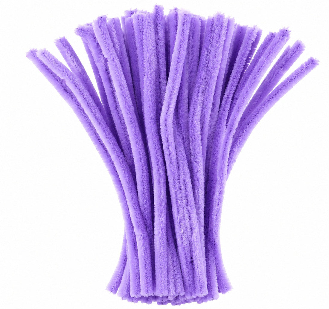 Lavender Chenille Pipe Cleaners 12MM - Pack of 50 Pcs
