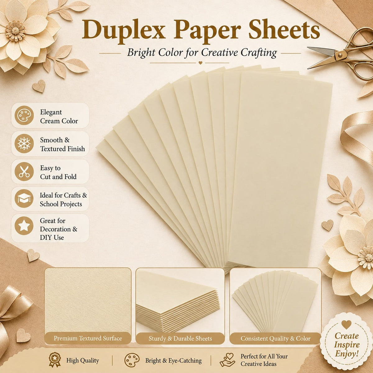 Crafteria Light Orange Duplex Paper