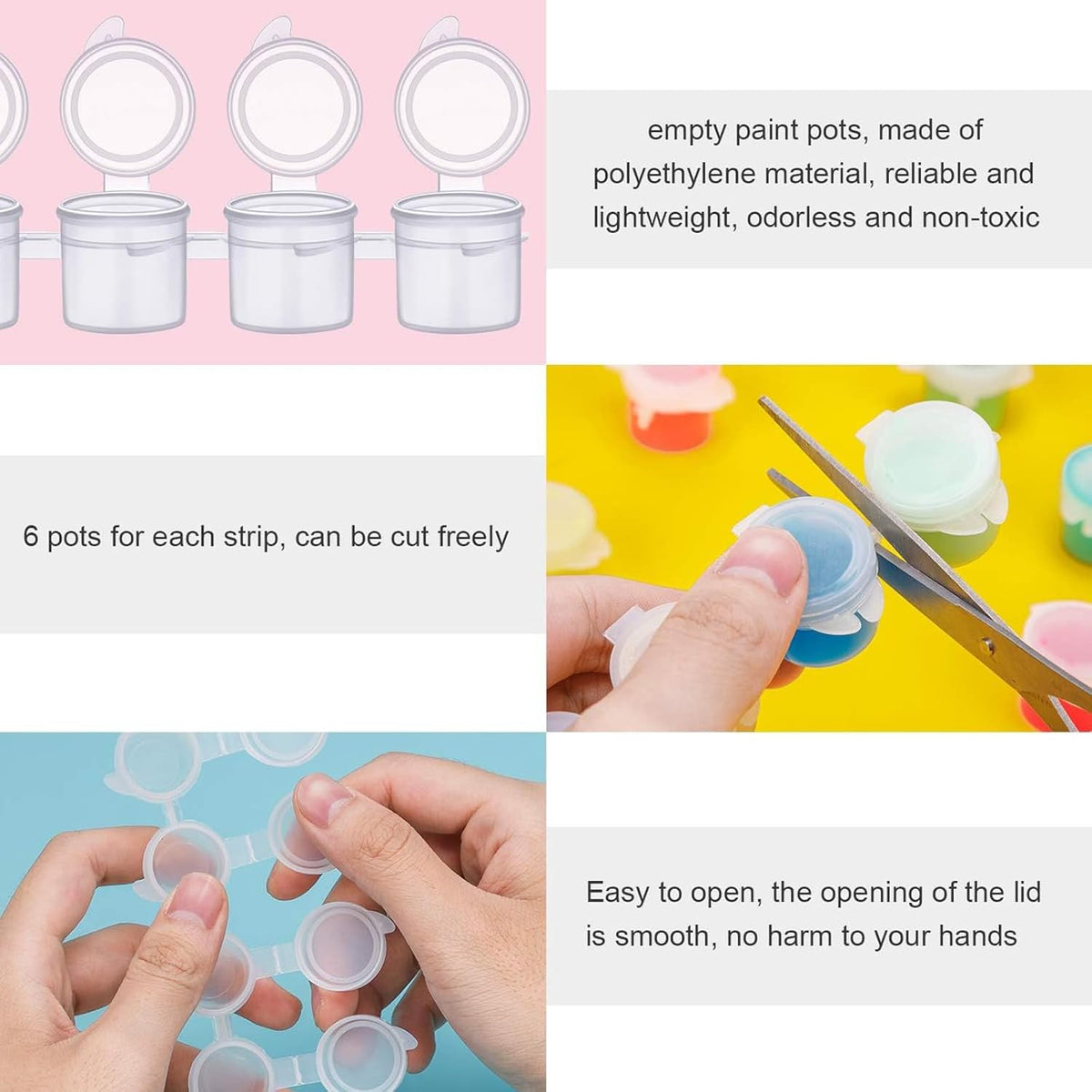 My Store Empty Paint Pot Strips 3ml X 6