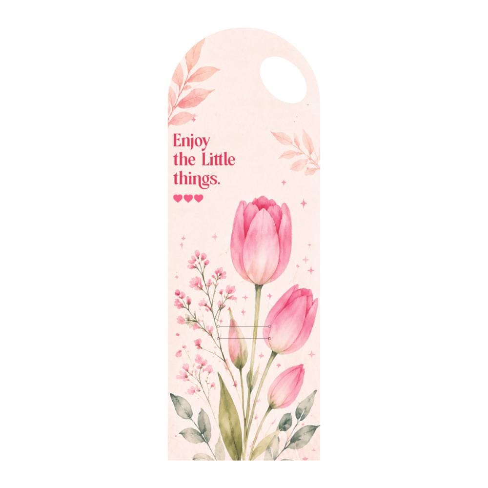 Crafteria Pink Tulip Floral Bouquet Card with Handle – Enjoy the Little Things Design