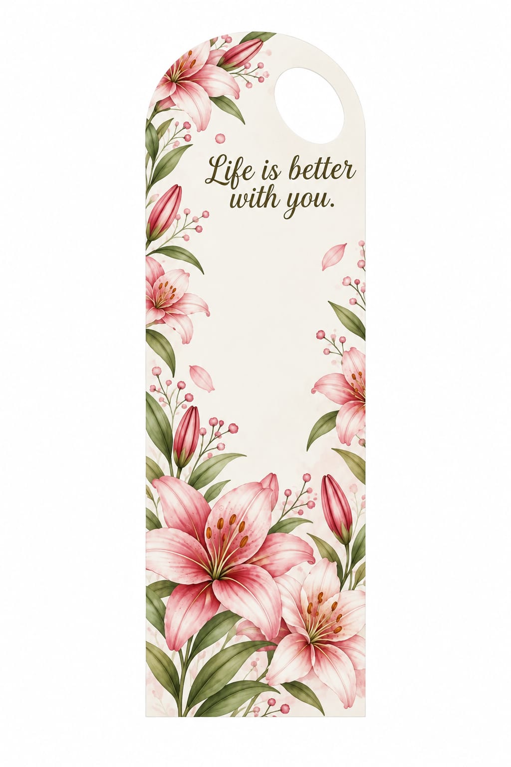generic Pink Lily Floral Printed Flower Card for DIY Crafts & Flower Bouquets