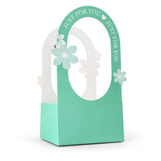 Green Gift Box with Window – Just For You Floral Packaging Box GB003
