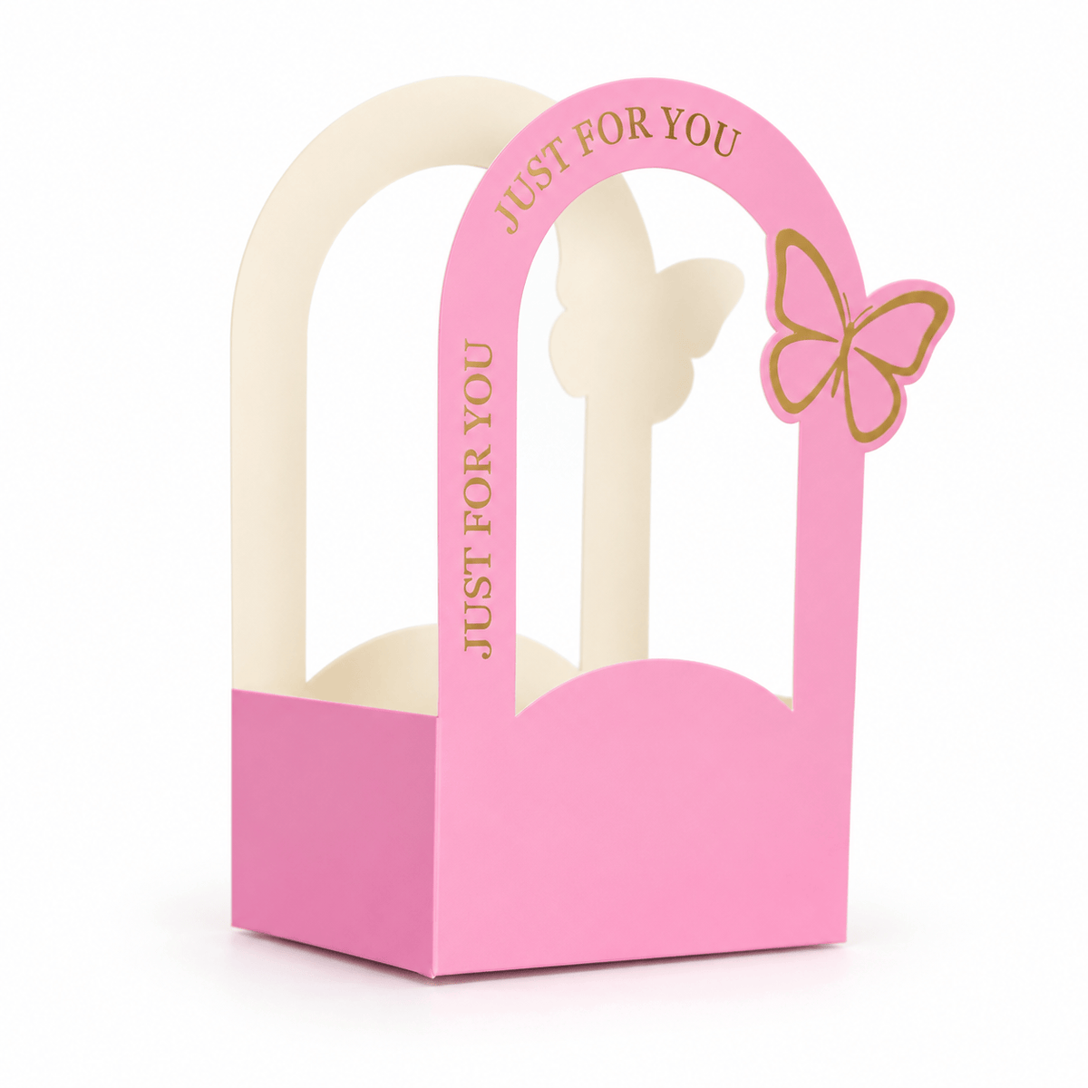 “Just For You” Pink Butterfly Gift Box with Window – Premium Gift Packaging Box GB151