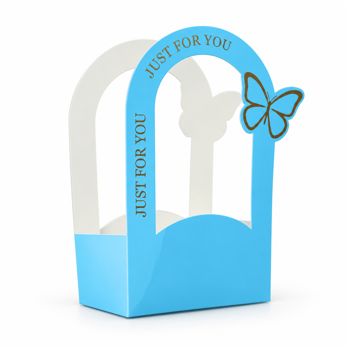 “Just For You” Blue Butterfly Gift Box with Window – Premium Gift Packaging Box GB152