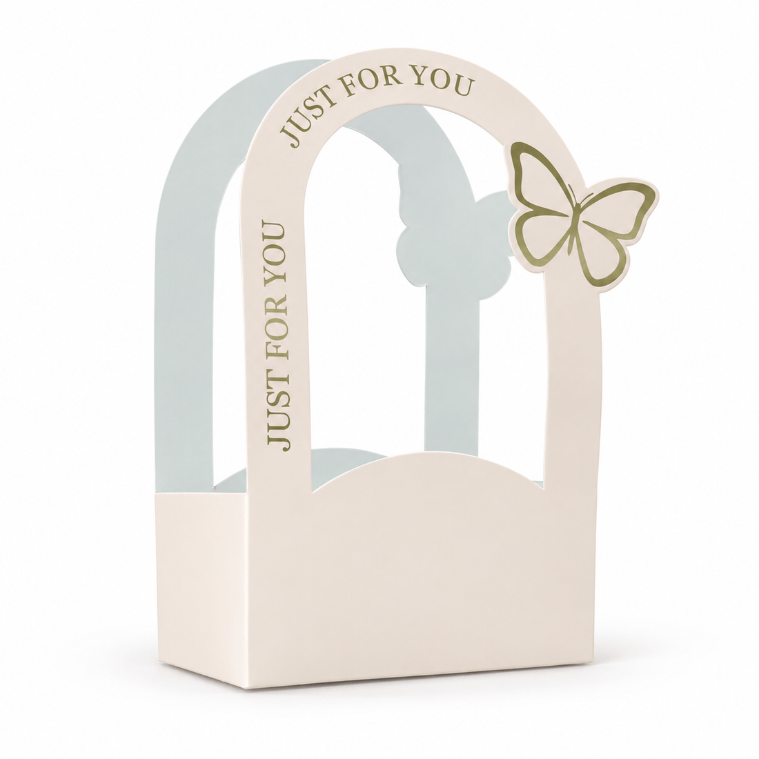 “Just For You” Cream Butterfly Gift Box with Window – Premium Gift Packaging Box GB154