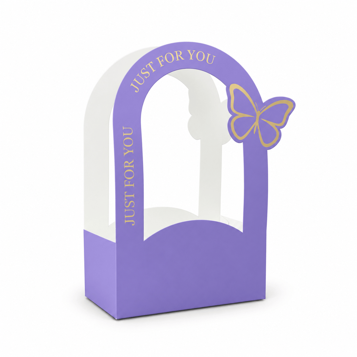“Just For You” Purple Butterfly Gift Box with Window – Premium Gift Packaging Box GB155